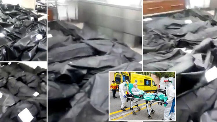 Korona hastanesindeki ceset torbaları tüyler ürpertti!